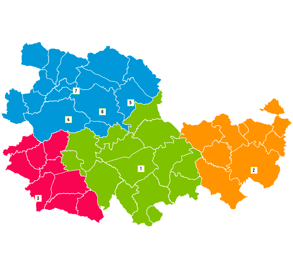 Carte avec les antennes mission locale